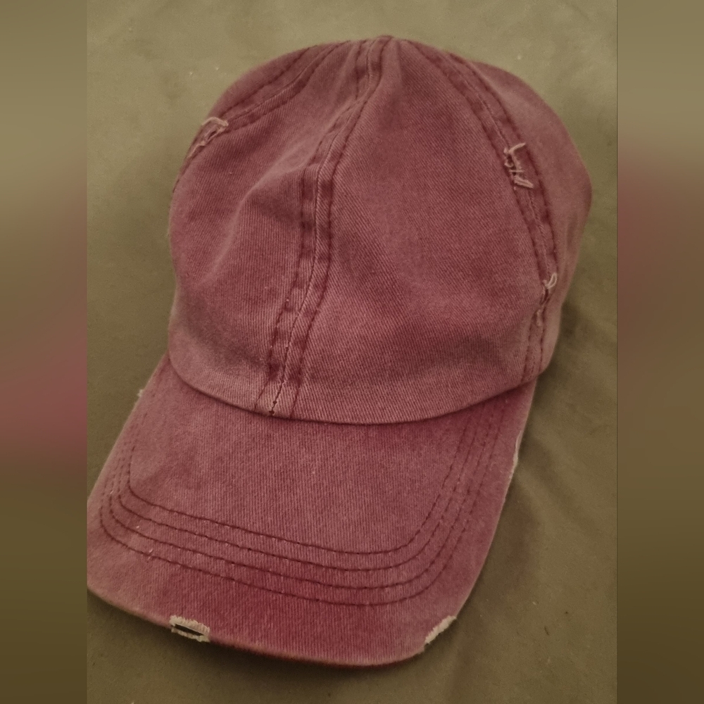 Pink Distressed Baseball Cap